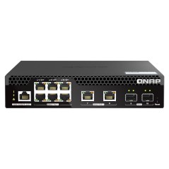 QNAP QSW-M2106PR-2S2T commutateur réseau Géré L2 10G Ethernet (100 1000 10000) Connexion Ethernet, supportant l'alimentation