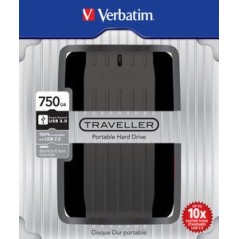 Verbatim Traveller 750GB disque dur externe 750 Go 5400 tr/min Micro-USB B 3.2 Gen 1 (3.1 Gen 1) Noir
