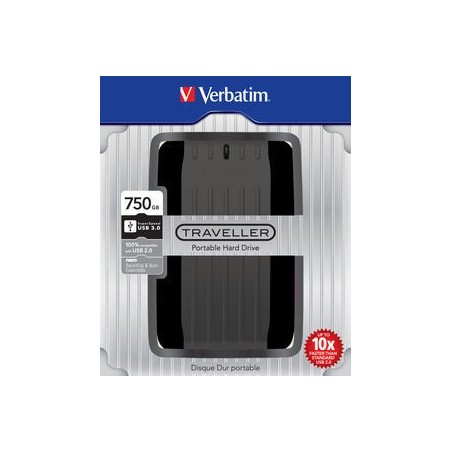 Verbatim Traveller 750GB disque dur externe 750 Go 5400 tr/min Micro-USB B 3.2 Gen 1 (3.1 Gen 1) Noir
