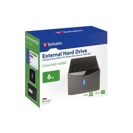Verbatim 6TB RAID eSATA USB 2.0 boîtier de disques