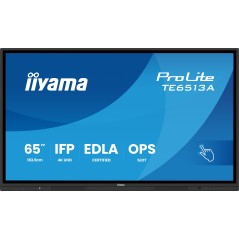 iiyama TE6513A-B2AG Écran d'affichage dynamique Écran plat interactif 163,8 cm (64.5") Wifi 500 cd/m² 4K Ultra HD Noir Écran