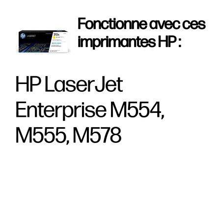 HP Cartouche de toner jaune 212A LaserJet authentique