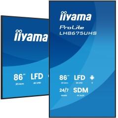 iiyama LH8675UHS-B2AG Écran d'affichage dynamique Écran plat de signalisation numérique 2,17 m (85.6") LCD Wifi 500 cd m² 4K