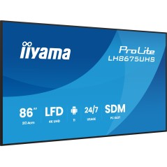 iiyama LH8675UHS-B2AG Écran d'affichage dynamique Écran plat de signalisation numérique 2,17 m (85.6") LCD Wifi 500 cd m² 4K