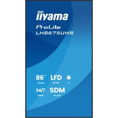iiyama LH8675UHS-B2AG Écran d'affichage dynamique Écran plat de signalisation numérique 2,17 m (85.6") LCD Wifi 500 cd m² 4K
