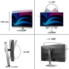 Philips 4000 series 27B2N4500 00 écran plat de PC 68,6 cm (27") 2560 x 1440 pixels Quad HD LCD Gris