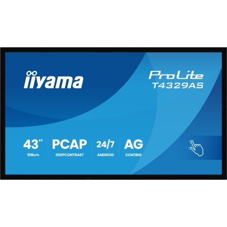 iiyama T4329AS-B1AG écran plat de PC 108 cm (42.5") 3840 x 2160 pixels 4K Ultra HD LED Écran tactile Noir