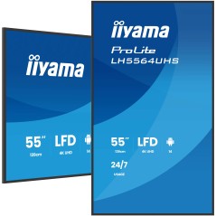 iiyama LH5564UHS-B1AG Écran d'affichage dynamique Écran plat de signalisation numérique 139,7 cm (55") Wifi 500 cd m² 4K Ultra