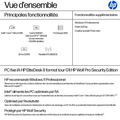 HP EliteDesk 8 Tower G1i AI Wolf Pro Security Edition Intel Core Ultra 9 285 32 Go DDR5-SDRAM 1 To SSD NVIDIA GeForce RTX 3050