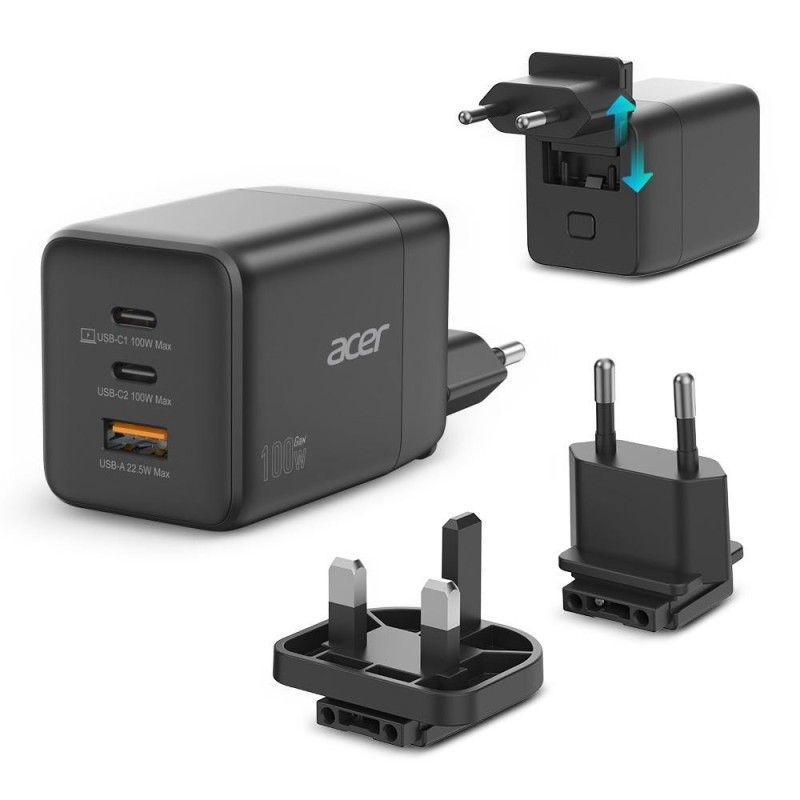 Acer HP.DSCAB.019 chargeur d'appareils mobiles Universel Noir Secteur Charge rapide Intérieure Acer HP.DSCAB.019 chargeur d'appareils mobiles Universel Noir Secteur Charge rapide Intérieure