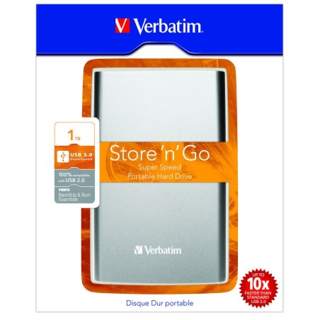 Verbatim Store'n'Go 1TB disque dur externe 1 To 5400 tr/min 2.5" USB Type-A 3.2 Gen 1 (3.1 Gen 1) Graphite, Gris