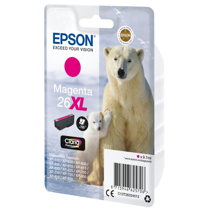 Epson Polar bear Cartouche "Ours Polaire" - Encre Claria Premium M (XL) Epson Polar bear Cartouche "Ours Polaire" - Encre Claria Premium M (XL)
