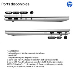 HP ProBook 4 G1iR 14 Intel Core 5 120U Ordinateur portable 35,6 cm (14") WUXGA 8 Go DDR5-SDRAM 256 Go SSD Wi-Fi 6E (802.11ax)