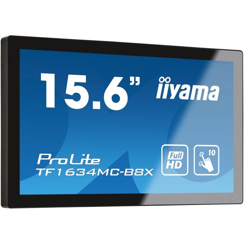 iiyama ProLite TF1634MC-B8X écran plat de PC 39,6 cm (15.6") 1920 x 1080 pixels Full HD LED Écran tactile Multi-utilisateur Noir