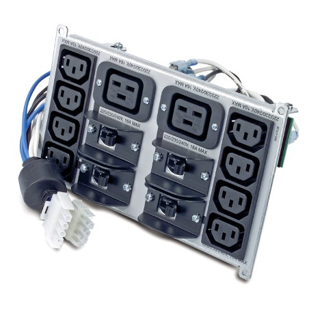 APC Symmetra, montage en rack 220-240 V, kit de plaque arrière avec (8) IEC320 C13 et (2) IEC320 C19
