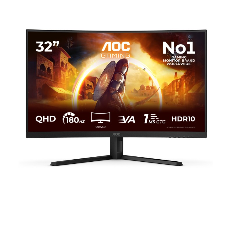 AOC G4 CQ32G4VEAD écran plat de PC 80 cm (31.5") 2560 x 1440 pixels Noir, Gris