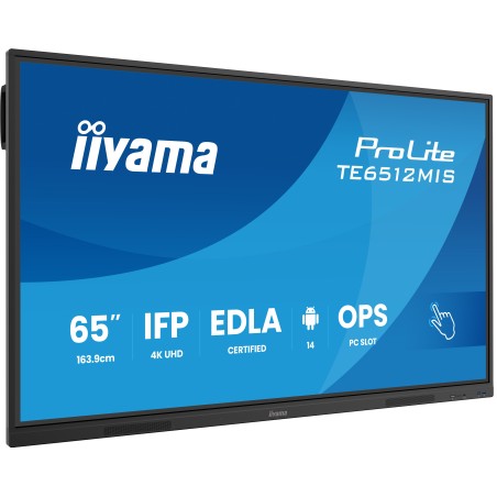 iiyama TE6512MIS-B4AG Écran d'affichage dynamique En forme de kiosk 165,1 cm (65") LCD Wifi 400 cd m² 4K Ultra HD Noir Écran