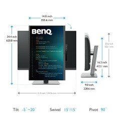 BenQ RD240Q écran plat de PC 61,2 cm (24.1") 2560 x 1600 pixels WQXGA LCD Noir