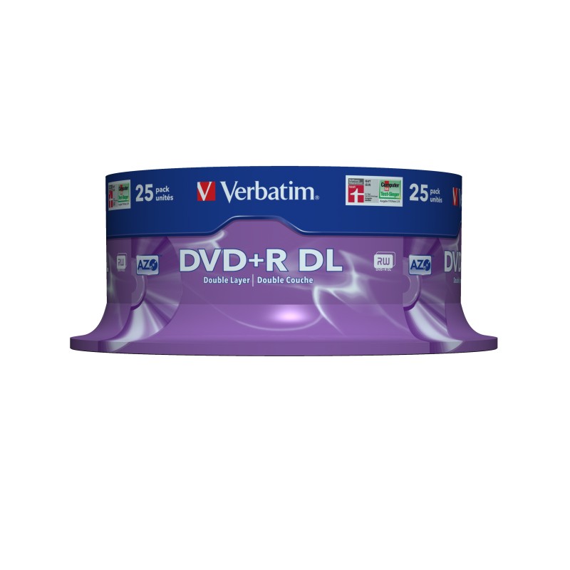 Verbatim DVD+R Double Layer 8x Matt Silver 25pk Spindle 8,5 Go DVD+R DL 25 pièce(s) Verbatim DVD+R Double Layer 8x Matt Silver 25pk Spindle 8,5 Go DVD+R DL 25 pièce(s)