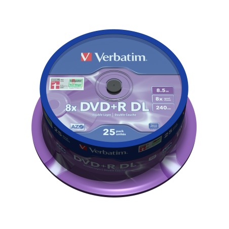 Verbatim DVD+R Double Layer 8x Matt Silver 25pk Spindle 8,5 Go DVD+R DL 25 pièce(s)