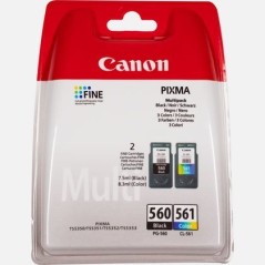 Canon PG-560 CL-561 cartouche d'encre 2 pièce(s) Original Rendement standard Noir, Cyan, Magenta, Jaune