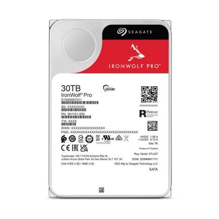 Seagate IronWolf Pro ST30000NT011 disque dur 30 To 7200 tr min 512 Mo 3.5" Série ATA III