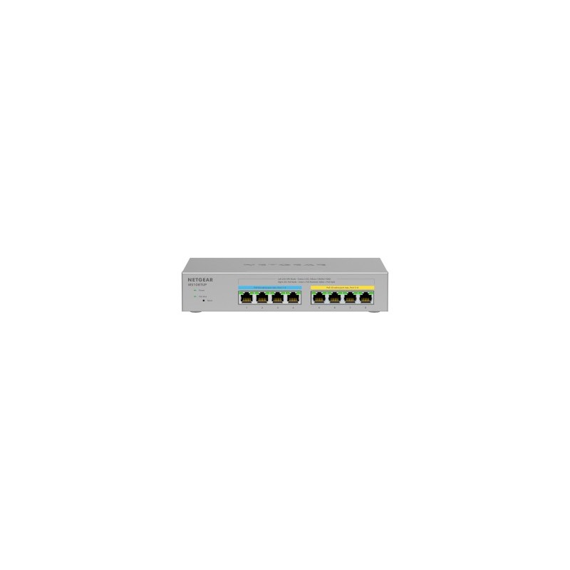 NETGEAR MS108TUP Non-géré L2 2.5G Ethernet (100/1000/2500) Connexion Ethernet, supportant l'alimentation via ce port (PoE) Gris
