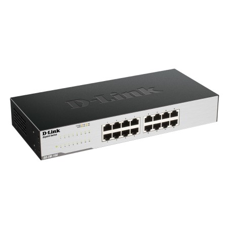 D-Link GO-SW-16G Non-géré L2 Gigabit Ethernet (10/100/1000) 1U Noir