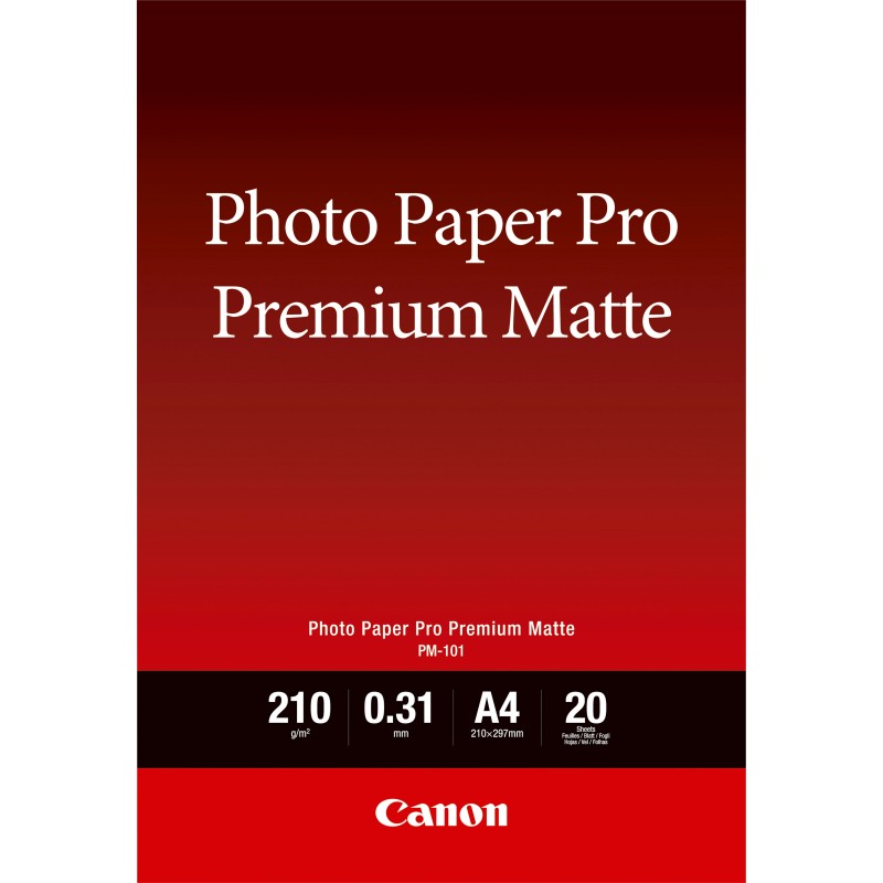 Canon Papier photo A4 Premium Mat PM-101 - 20 feuilles Canon Papier photo A4 Premium Mat PM-101 - 20 feuilles