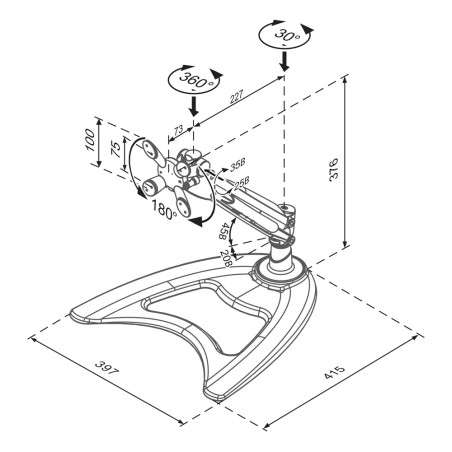 Neomounts FPMA-D945 support d'écran plat pour bureau 76,2 cm (30") Argent