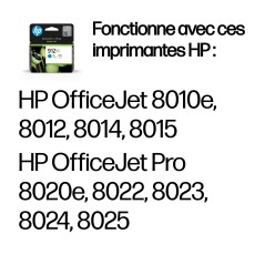 HP 912XL Cartouche d'encre cyan authentique, grande capacité
