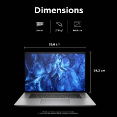 HP ZBook Studio G11 Intel Core Ultra 7 165H Station de travail mobile 40,6 cm (16") WUXGA 32 Go DDR5-SDRAM 1 To SSD NVIDIA RTX