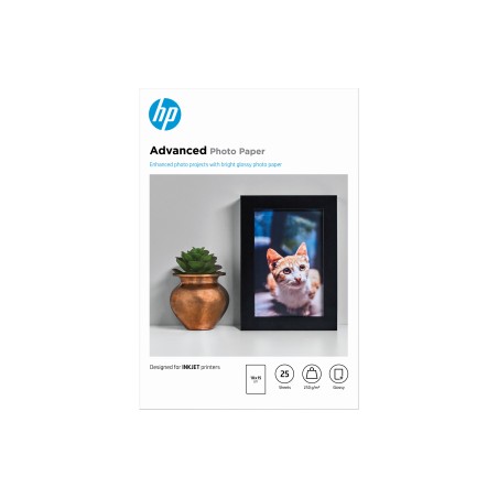 HP Papier photo à finition glacée Advanced, 250 g m2, 10 x 15 cm (101 x 152 mm), 25 feuilles