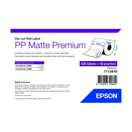 Epson 7113410 étiquette à imprimer Blanc Imprimante d'étiquette adhésive