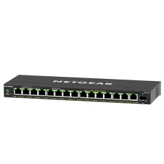 NETGEAR GS316EP Géré Gigabit Ethernet (10 100 1000) Connexion Ethernet, supportant l'alimentation via ce port (PoE) Noir