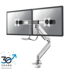 Neomounts NM-D775DXSILVER Support d'écran à fixer 10-32" - ressort à gaz - Topfix - arrêt 180°