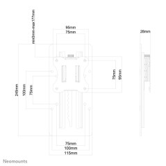 Neomounts FPMA-LIFT100BLACK Adaptateur VESA réglable en hauteur - universel