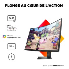 HP OMEN 27c écran plat de PC 68,6 cm (27") 2560 x 1440 pixels Quad HD LED Noir