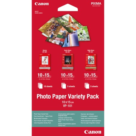 Canon Pack variété de papier photo 4 × 6" (10 × 15 cm) VP-101 de , 20 feuilles
