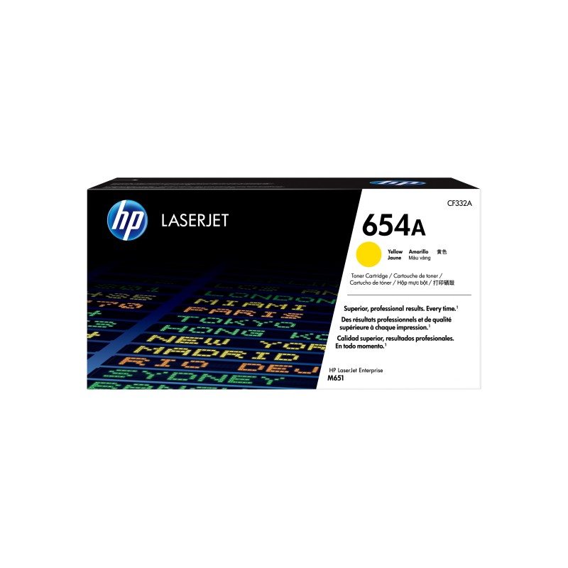 HP 654A toner jaune authentique LaserJet HP 654A toner jaune authentique LaserJet