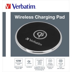 Verbatim 49551 chargeur d'appareils mobiles Téléphone portable Noir USB Recharge sans fil Charge rapide Intérieure