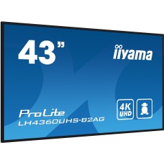 iiyama LH4360UHS-B2AG Écran d'affichage dynamique Carte A numérique 108 cm (42.5") LED Wifi 500 cd m² 4K Ultra HD Noir Intégré