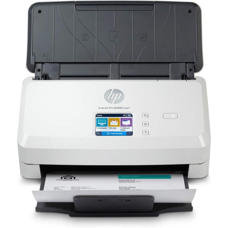 HP Scanjet Pro N4000 snw1 Sheet-feed Scanner Alimentation feuille à feuille de scanner 600 x 600 DPI A4 Noir, Blanc