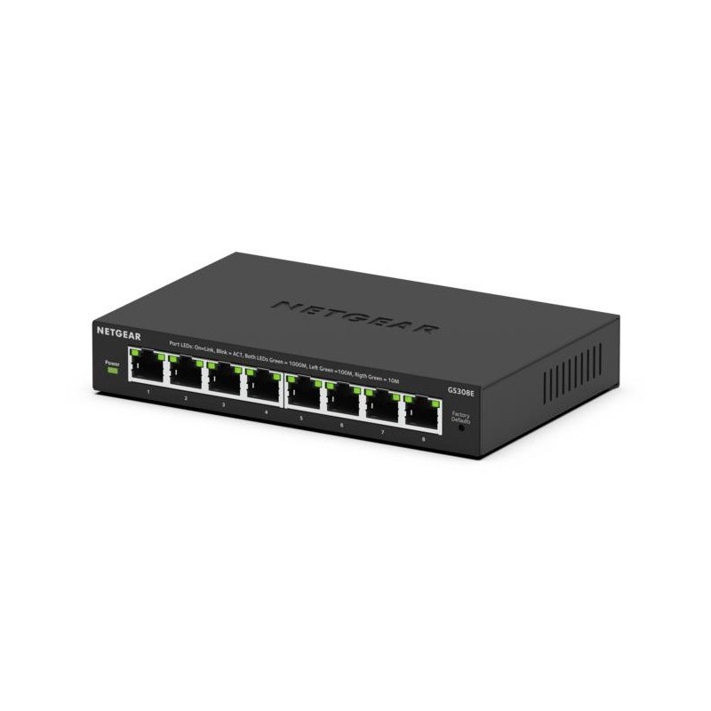 NETGEAR GS308E Géré L2/L3 Gigabit Ethernet (10/100/1000) Noir