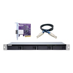 QNAP TL-R400S Boîtier de disques de stockage Boîtier disque dur/SSD Noir, Gris 2.5/3.5"