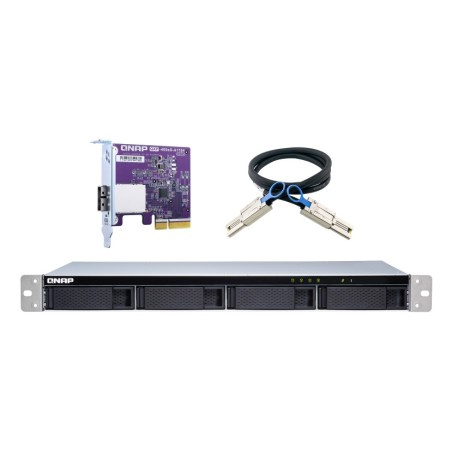 QNAP TL-R400S Boîtier de disques de stockage Boîtier disque dur/SSD Noir, Gris 2.5/3.5"