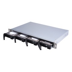 QNAP TL-R400S Boîtier de disques de stockage Boîtier disque dur SSD Noir, Gris 2.5 3.5"