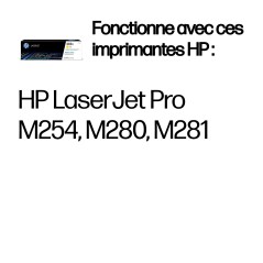 HP LaserJet Cartouche de toner grande capacité jaune authentique 203X pour