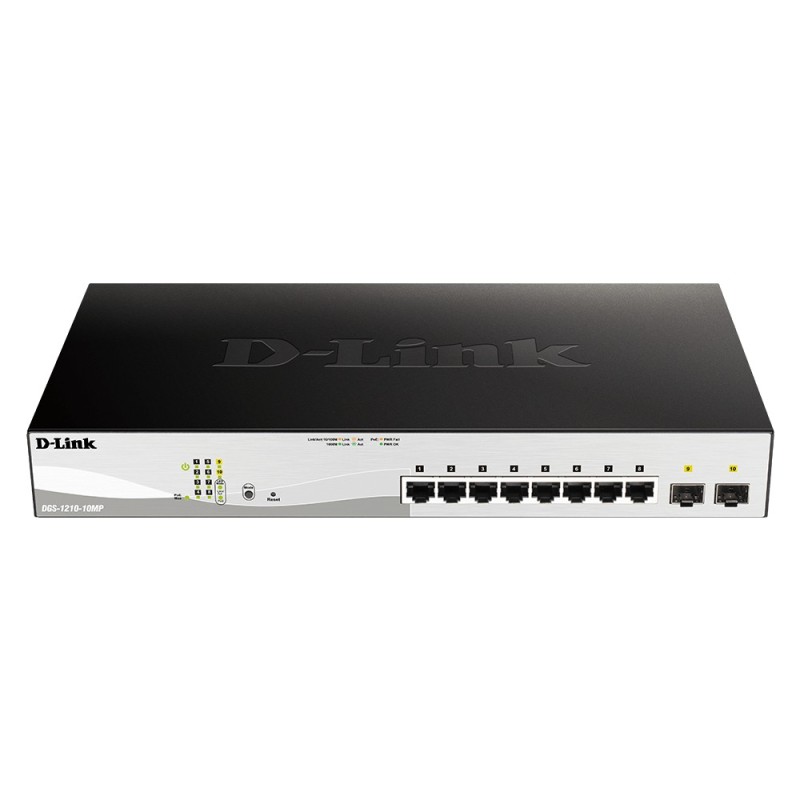 D-Link DGS-1210-10MP Géré L2 Gigabit Ethernet (10/100/1000) Connexion Ethernet, supportant l'alimentation via ce port (PoE)