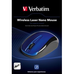 Verbatim Wireless Laser Nano Mouse - Blue souris Bluetooth 1600 DPI